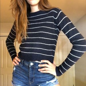 Brandy Melville Navy and Blue striped sweater.